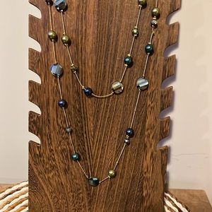 3/$18 Blue-Green Beaded Necklace - NWOT- Lot 591